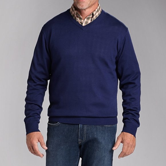 Cutter & Buck Men's Douglas V-Neck Washable Wool